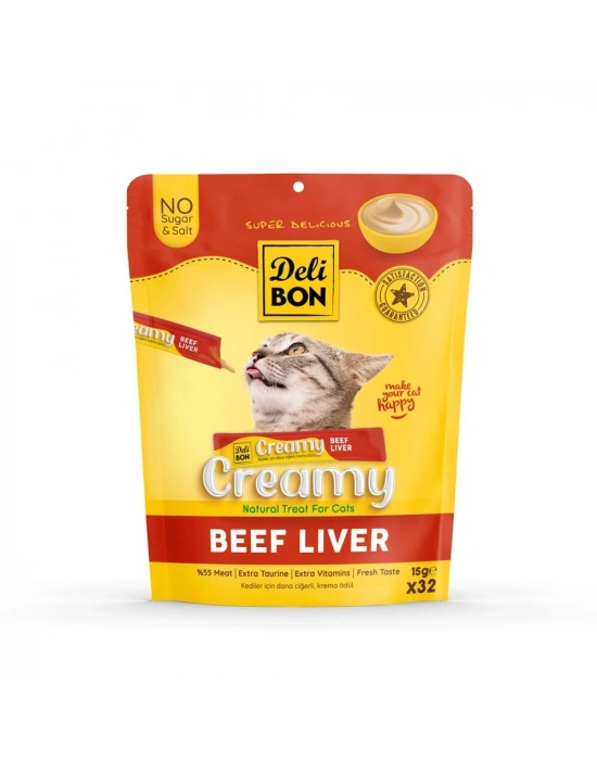 Delibon Krema Kedi Ödül Maması 15g 32 Adet Dana Ciğerli