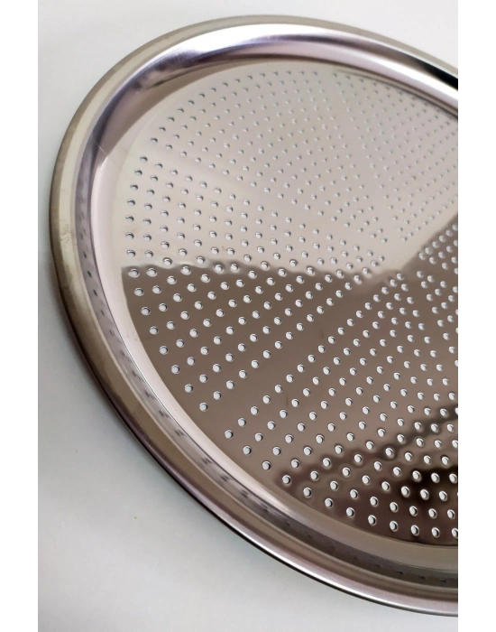 Delikli Çelik Pizza Ve Lahmacun Tepsisi Orta Boy -32  Cm