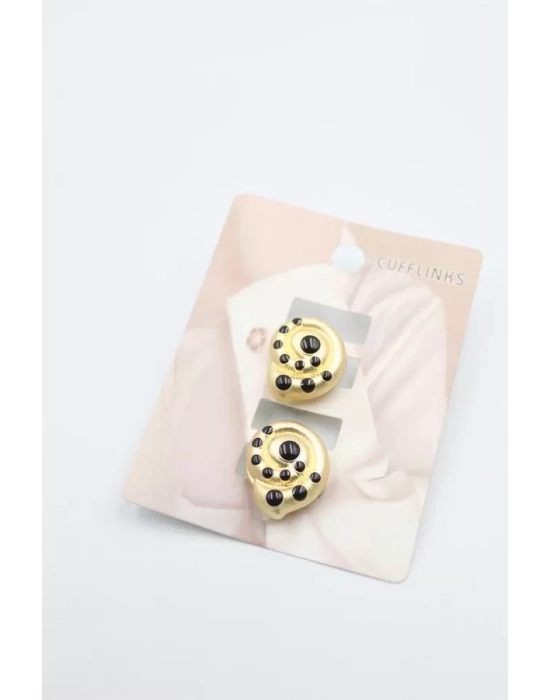 Deniz Kabuğu Düğme Broş - Altın