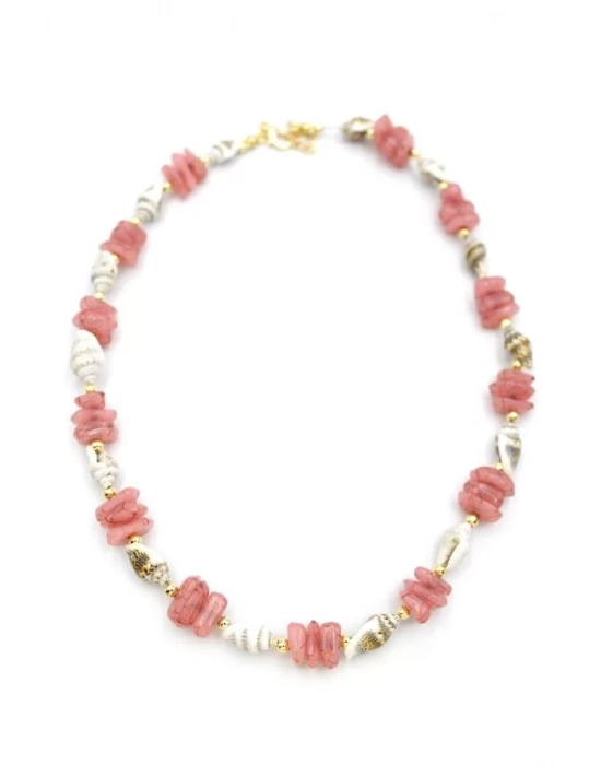 Deniz Kabuğu Kolye - Nar Çiçeği