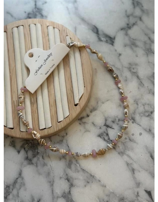 Deniz Kabuğu Kolye - Pembe