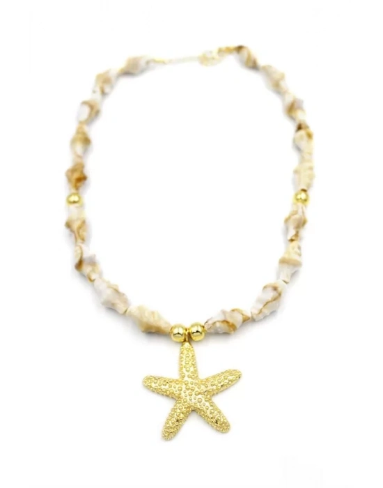 Deniz Kabuklu Yıldız Kolye - Altın