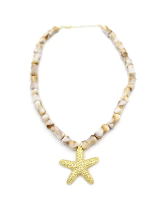 Deniz Kabuklu Yıldız Kolye - Altın