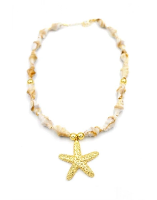 Deniz Kabuklu Yıldız Kolye - Altın