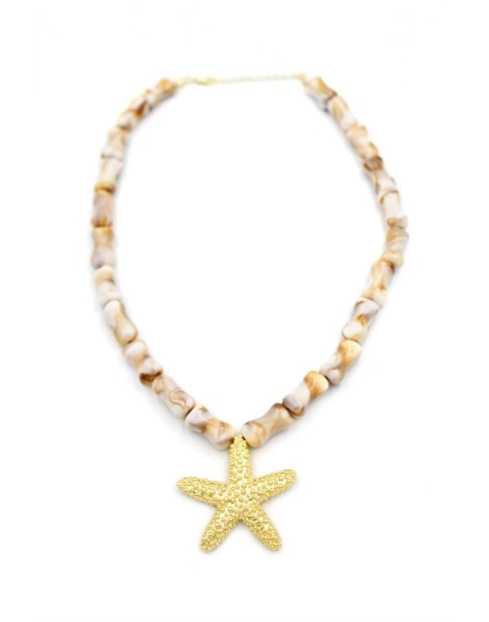 Deniz Kabuklu Yıldız Kolye - Altın