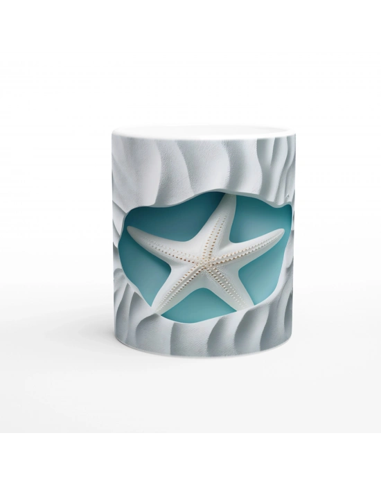 Deniz Kumunda Yatan Yıldız Su Altı Temalı Kupa Bardak