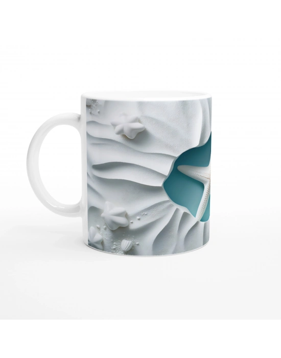 Deniz Kumunda Yatan Yıldız Su Altı Temalı Kupa Bardak