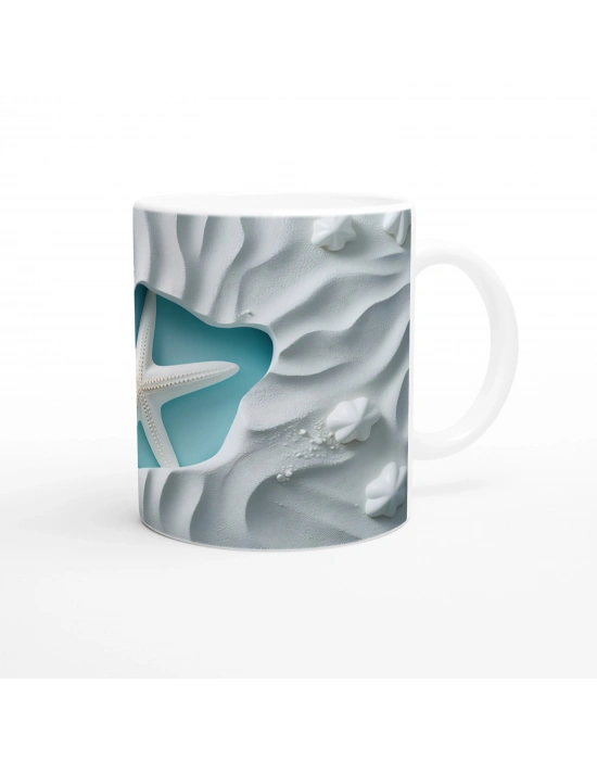 Deniz Kumunda Yatan Yıldız Su Altı Temalı Kupa Bardak