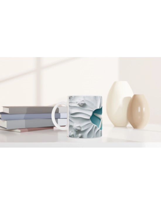 Deniz Kumunda Yatan Yıldız Su Altı Temalı Kupa Bardak