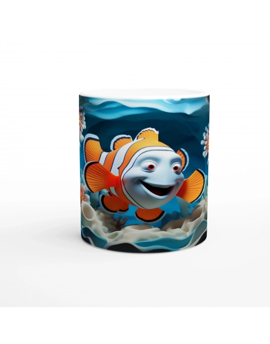 Deniz Mağarasında Sevimli Palyaço Balığı Baskılı Kupa Bardak