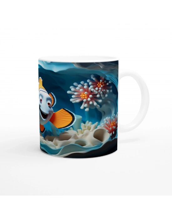 Deniz Mağarasında Sevimli Palyaço Balığı Baskılı Kupa Bardak