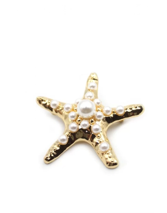 Deniz Yıldızı Broş - Altın