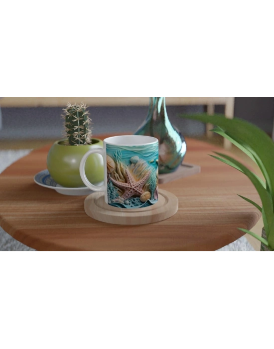 Deniz Yıldızları ve Kabukların Dansı Kupa Bardak