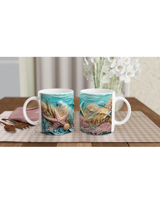 Deniz Yıldızları ve Kabukların Dansı Kupa Bardak