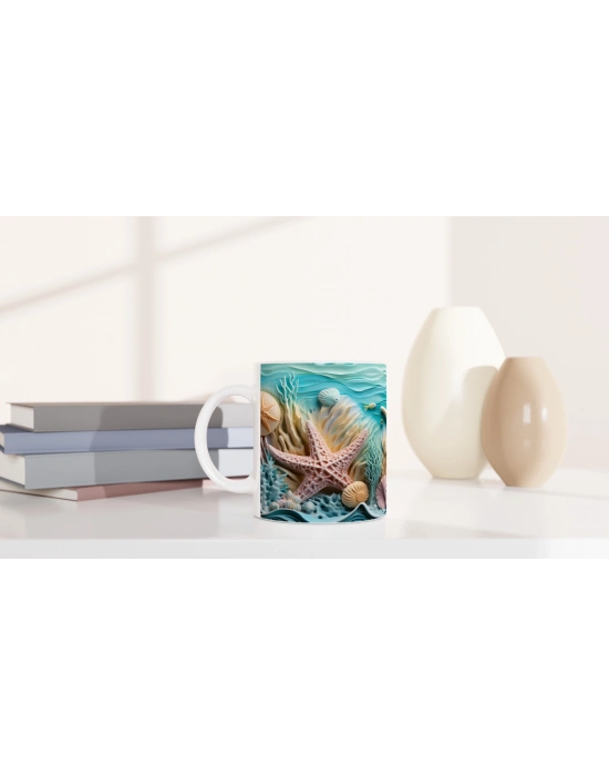 Deniz Yıldızları ve Kabukların Dansı Kupa Bardak