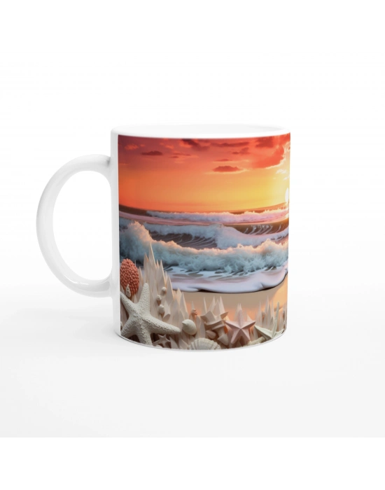 Deniz Yıldızlarıyla Gün Batımı Kupa Bardak