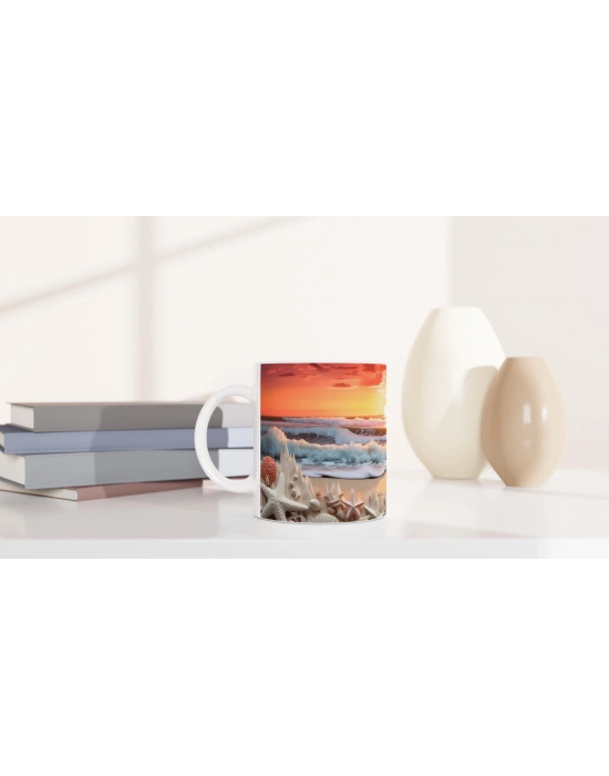 Deniz Yıldızlarıyla Gün Batımı Kupa Bardak