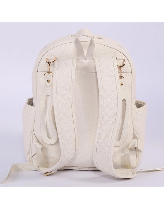 Deri Anne Bebek Bakım Sırt Çantası 7130 Krem