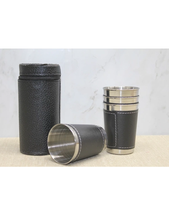 Derili Kılıflı 4lü Shot Bardak