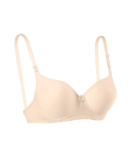 Destekli Slikonlu Düz Sütyen Ten