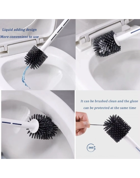 Deterjan Hazneli Silikon Tuvalet Fırçası