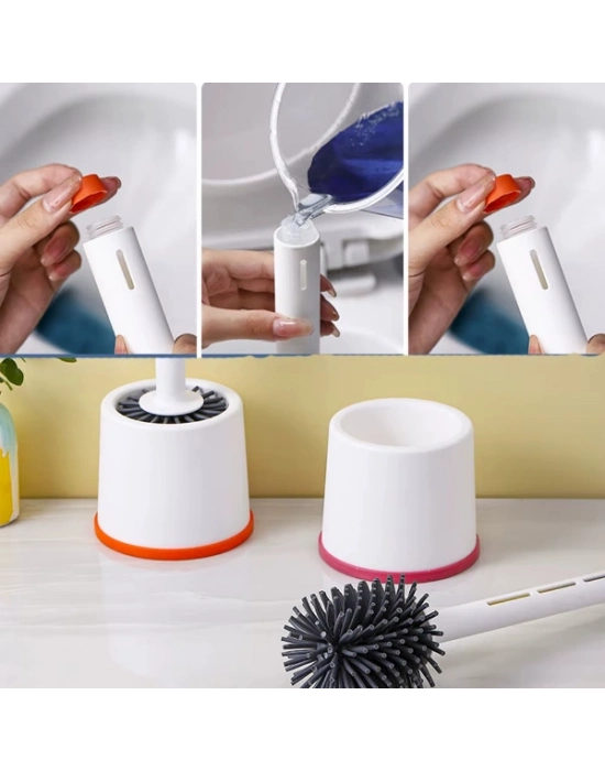 Deterjan Hazneli Silikon Tuvalet Fırçası