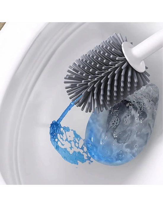 Deterjan Hazneli Silikon Tuvalet Fırçası