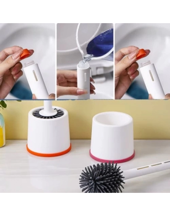 Deterjan Hazneli Silikon Tuvalet Fırçası