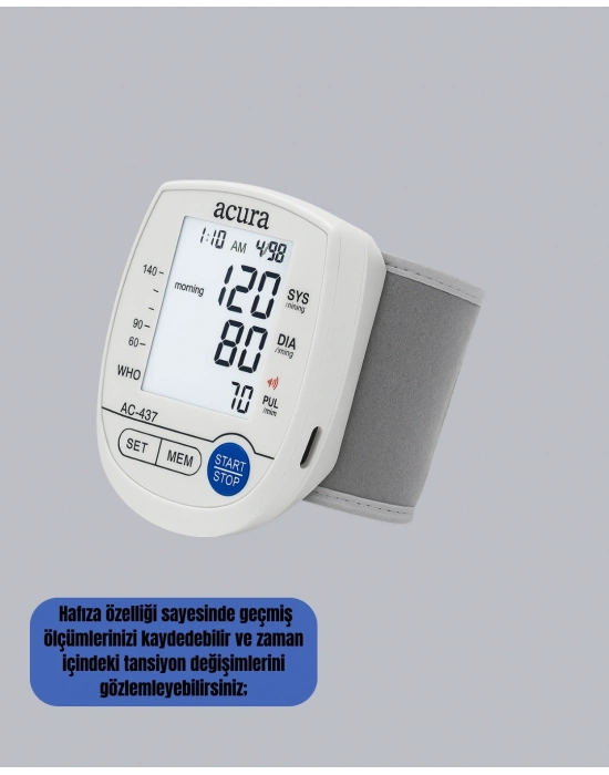 ® Dijital Bilek Tansiyon Aleti Çift Güç Kaynaklı HD Ekranlı