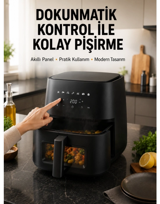 Dijital Dokunmatik Air Fryer Yağsız Sıcak Hava Fritözü