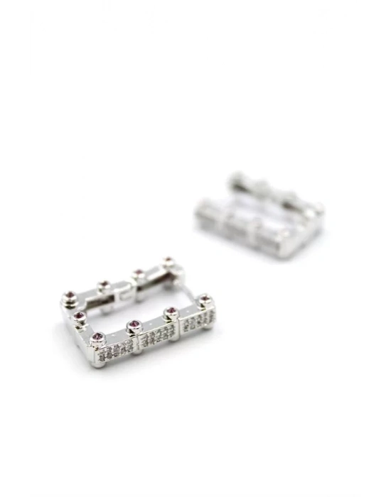 Dikdörtgen Küpe - Gümüş