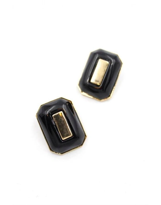 Dikdörtgen Küpe - Siyah