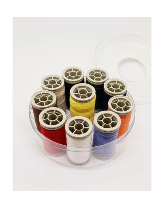 Dikiş Iplik Seti 10lu Yuvarlak Kutulu Royaleks-7663