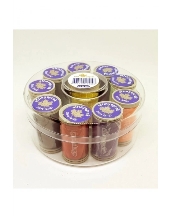 Dikiş Iplik Seti 10lu Yuvarlak Kutulu Royaleks-7663