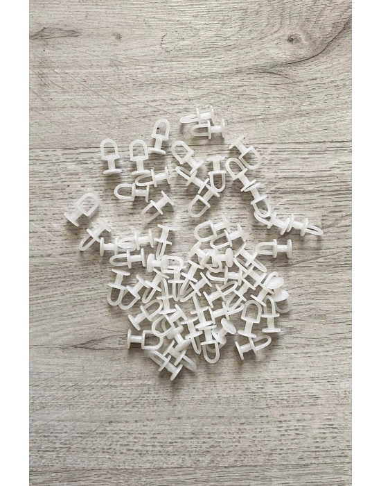 Dikmeli Sistem 75 adet Tül ve Perde Düğmesi Sağlam Korniş Halkası