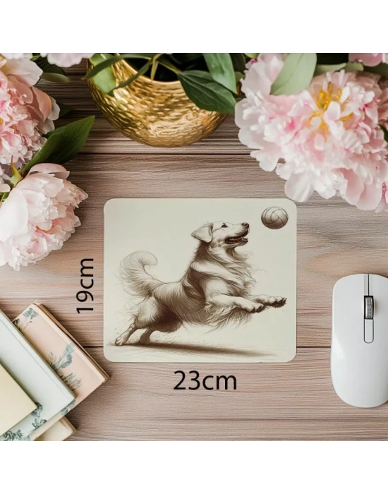 Dinamik Pozda Golden Karakalem Mousepad - 19x23 cm 2 mm Dikdörtgen İthal Baskılı Mouse Pad