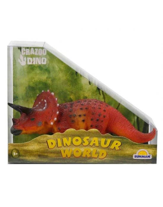 Dinozor Figür - Triceratops-Turuncu Noktalı