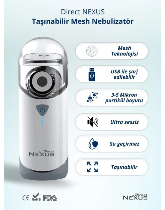 Direct Nexus Taşınabilir Mesh Hava Makinesi Nebulizatör