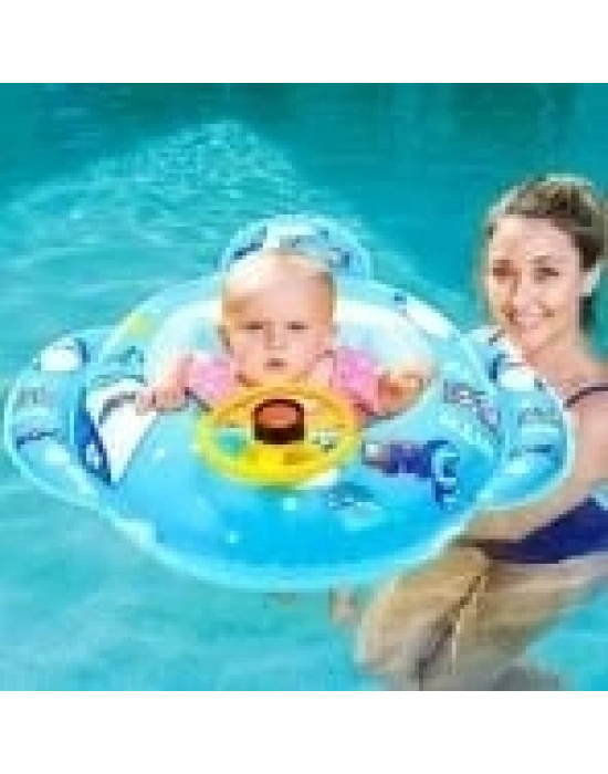 Direksiyonlu Şişme Bot Bebek Simidi  (6-36 Ay) -  52970 MAVİ