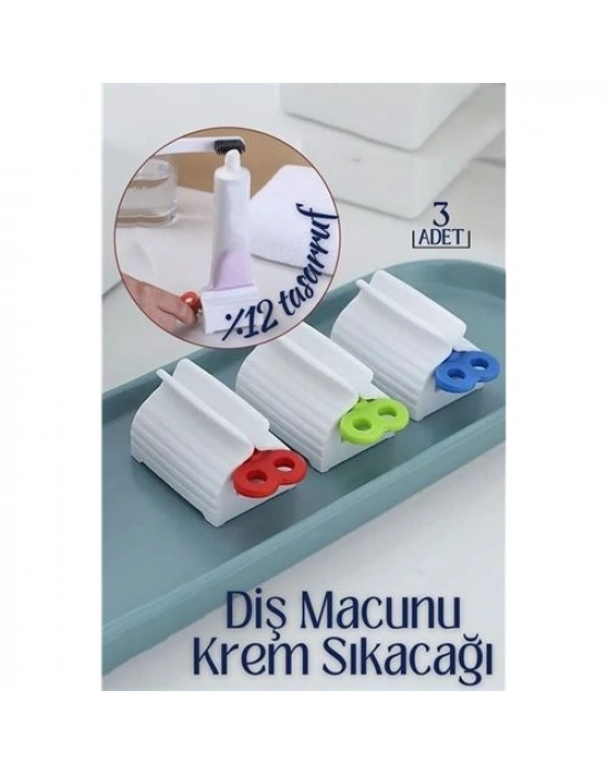 Diş Macunu Krem Sıkacağı 3 lü Set Tuppo Design 719172