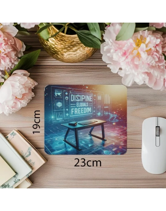 Disiplin Temalı 3D Motivasyon Mouse Pad Tasarımı - 19x23 cm 2 mm Dikdörtgen İthal Baskılı Mouse Pad