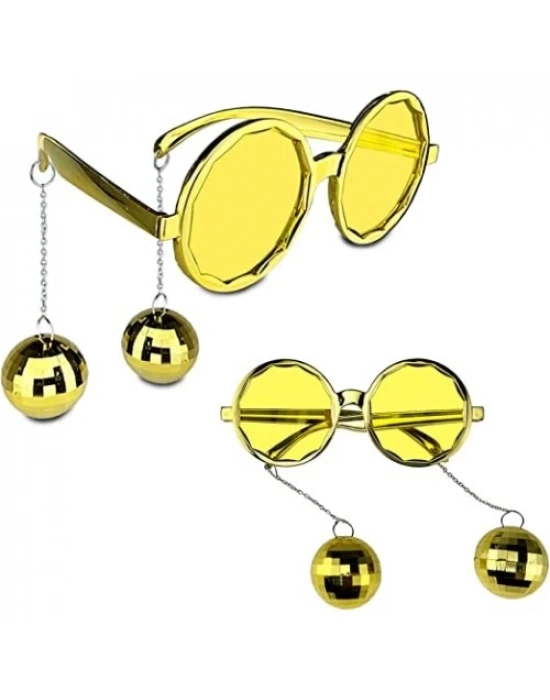 Disko Toplu Küpeli Parti Gözlüğü Altın Renk