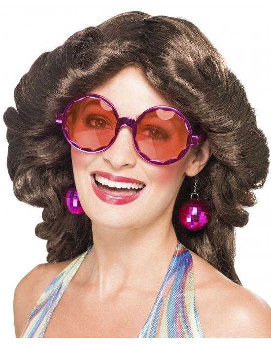 Disko Toplu Küpeli Parti Gözlüğü Pembe Renk