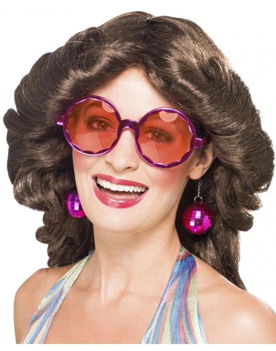 Disko Toplu Küpeli Parti Gözlüğü Pembe Renk