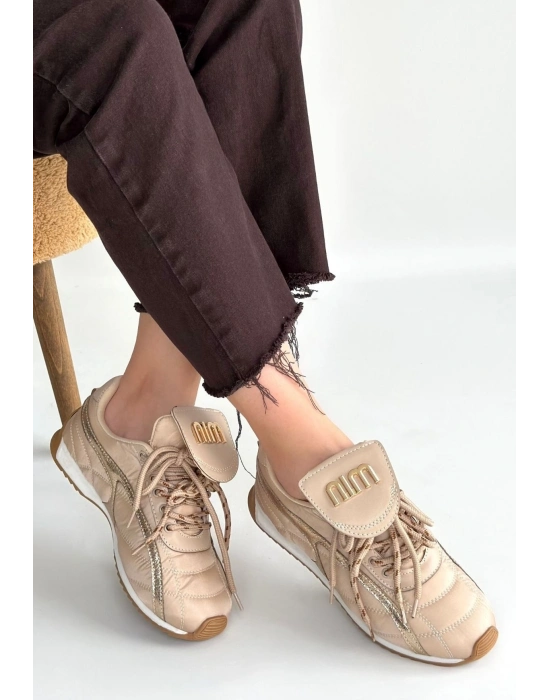 Dissa Bej Cilt Bağcıklı Paraşüt Detaylı Spor Ayakkabı