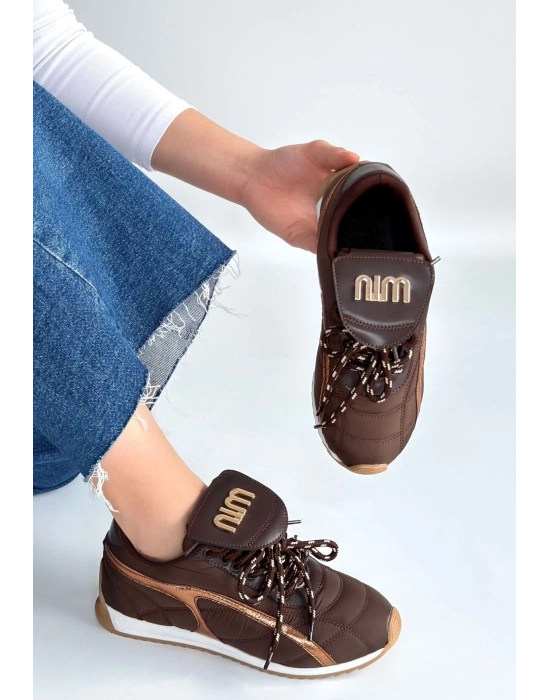 Dissa Kahverengi Cilt Bağcıklı Paraşüt Detaylı Spor Ayakkabı