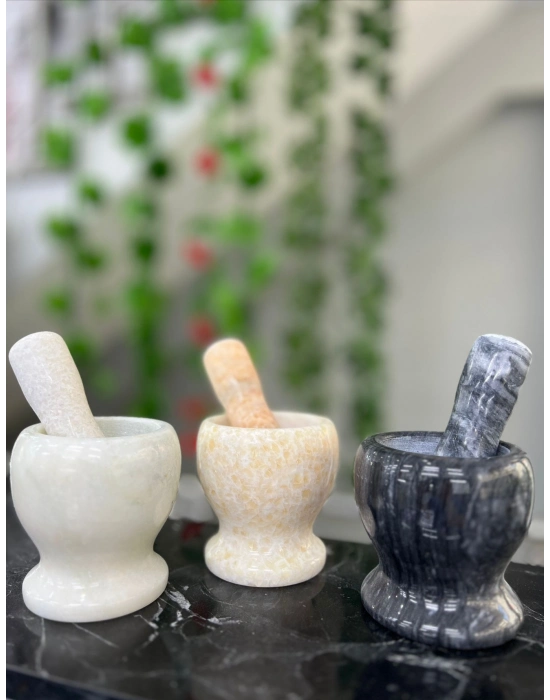 Doğal Cilalı Mermer Havan