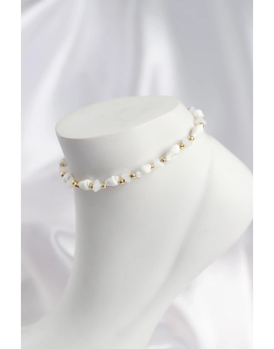 Doğal Deniz Kabuğu Model ve Kristal Taş Model Halhal