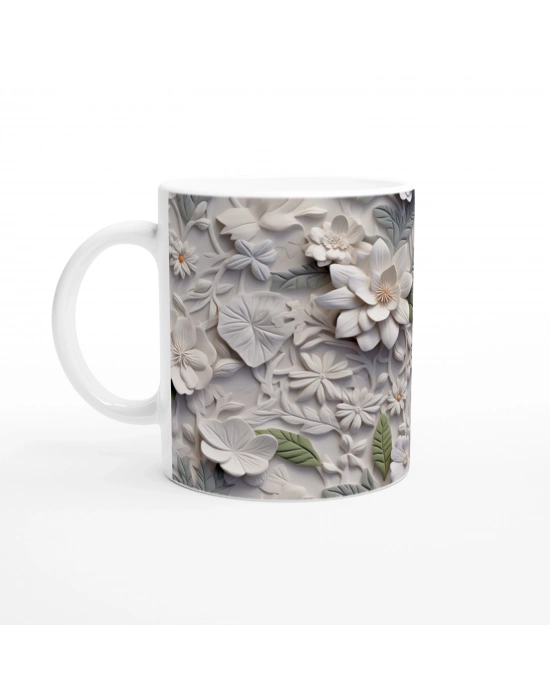 Doğal Dinginlik Çiçekli Kupa Bardak