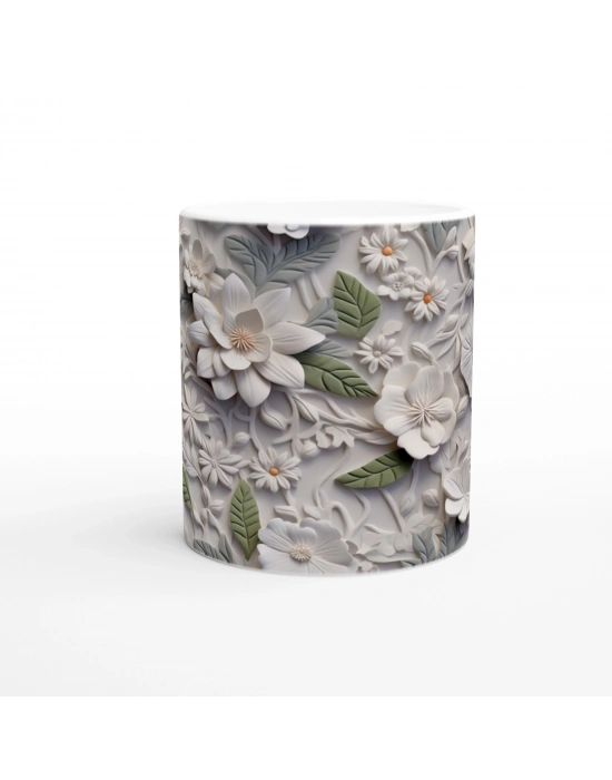 Doğal Dinginlik Çiçekli Kupa Bardak